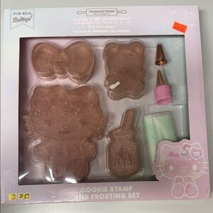 Hello Kitty Glittery Pink Cookie Stamp and frosting Set,new